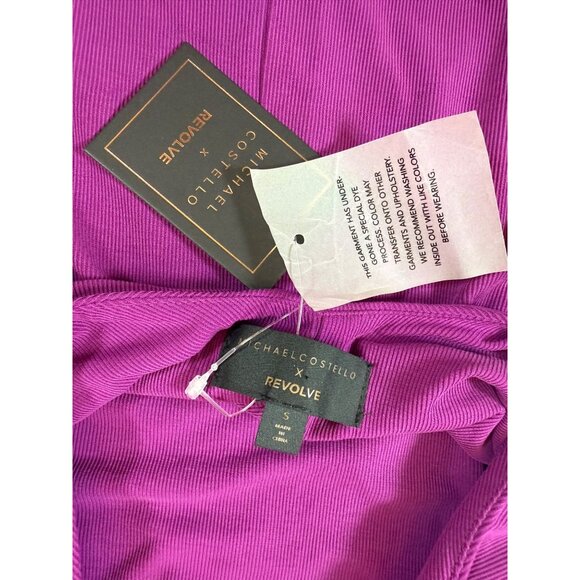 NWT Michael Costello X Revolve Purple Halter Neck Mini Dress Small (bin FF101) - Picture 5 of 9